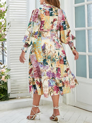 Floral Print Plus Size Maxi Dress