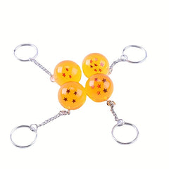 1pc Anime Cartoon Ball Keychain Yellow Crystal Balls Pendant 7 Stars PVC Toy