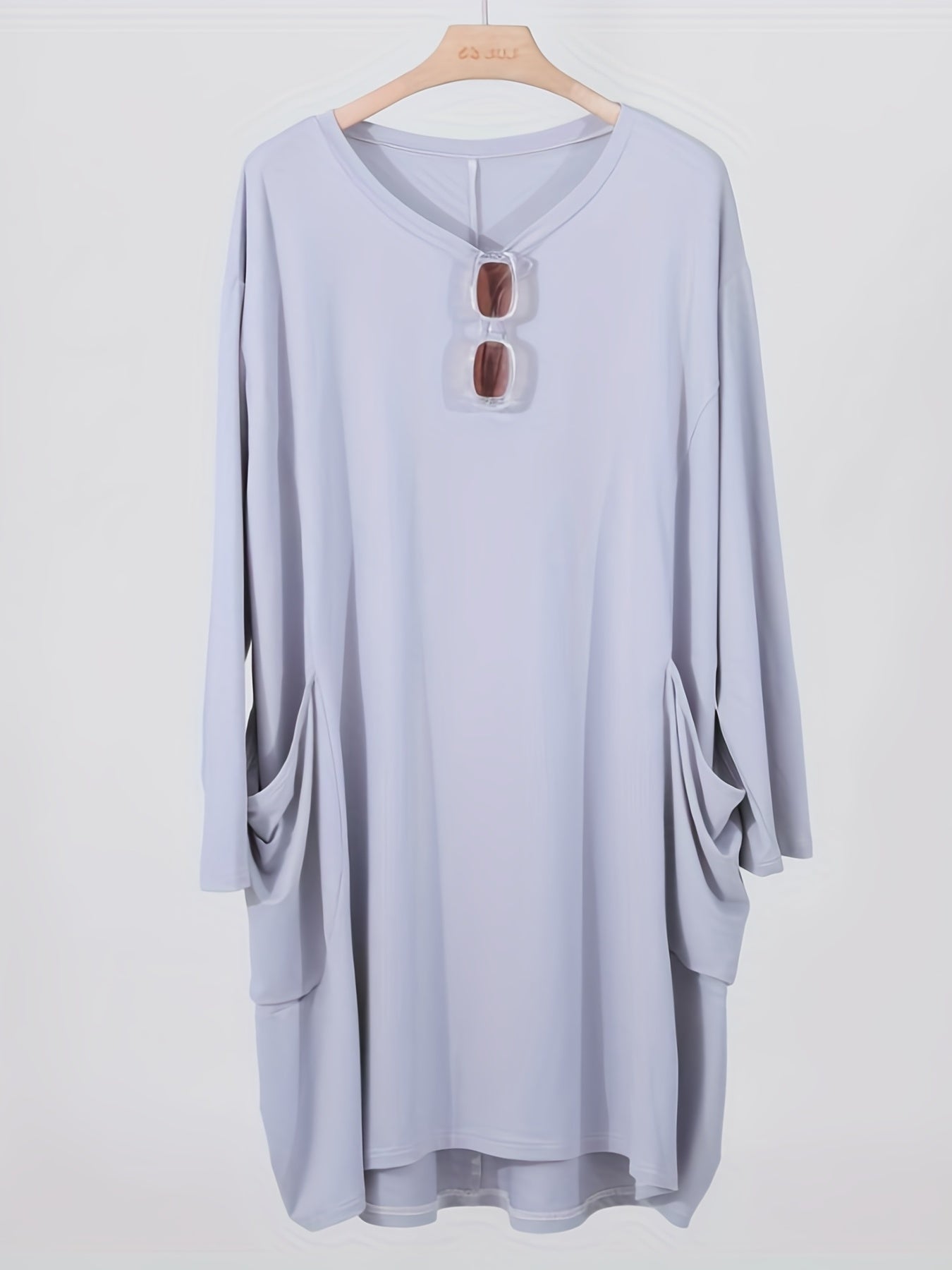  Casual Dress Women's Long Sleeve Loose Dress With Pockets