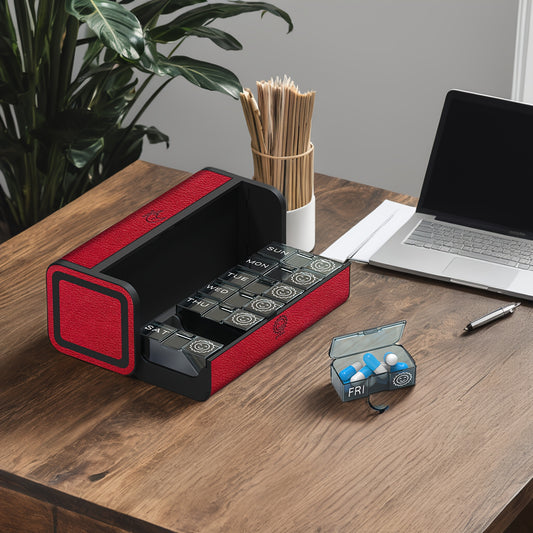 Portable 7-Day Pill Organizer AM PM Compartments Large Travel Medicine Box