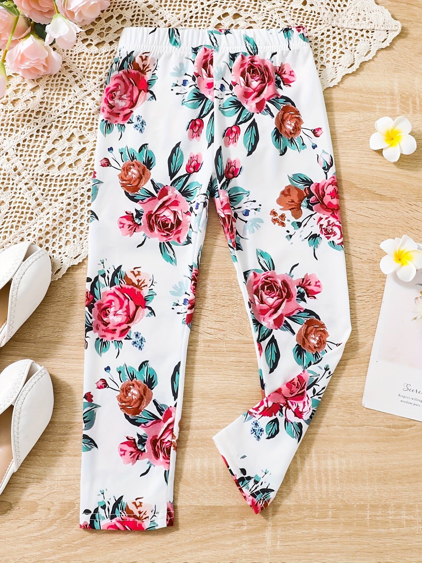 Flower Print Leggings Casual Trousers