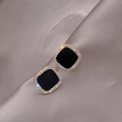 Rhinestone Square Stud Earrings