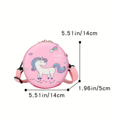 Kids Cartoon Crossbody Bag Mermaid Unicorn Dinosaur Bear Pattern Wallet