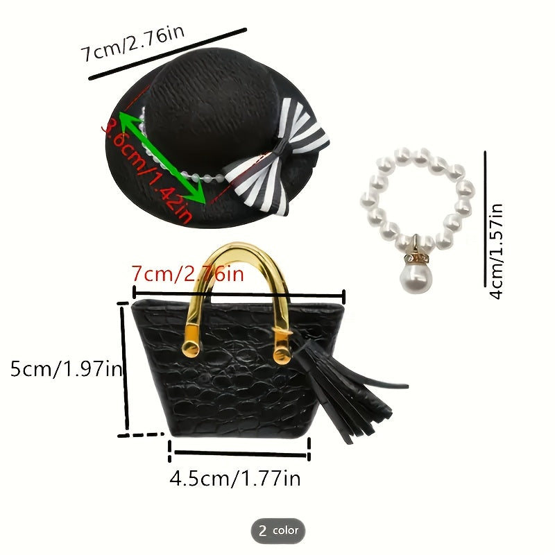 Dollhouse Accessory Set - Hats, Handbags, Necklaces - DIY Crafting