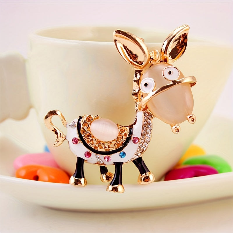 Donkey Rhinestone Keychain Animal Ornament Gift