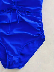  Swimsuit Lace Ruched Cut Out One Piece Bathing Suit