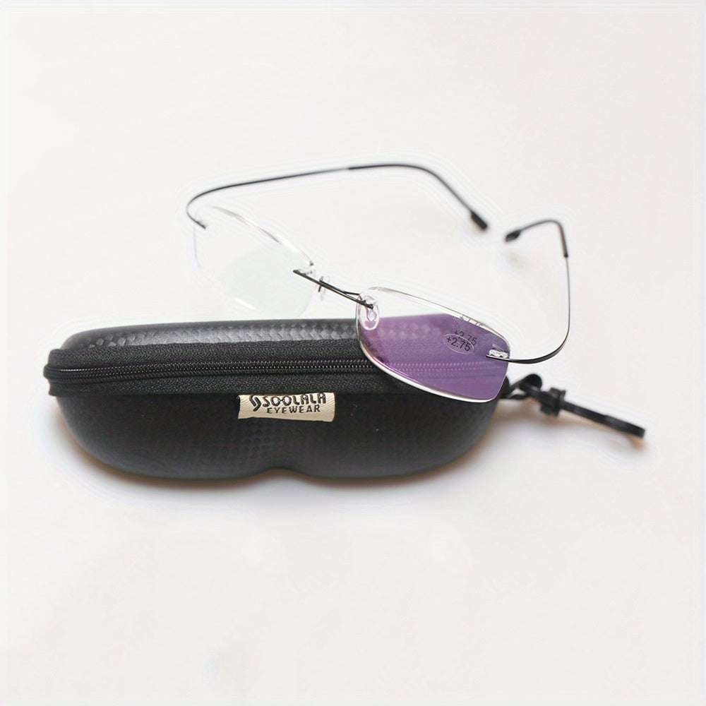 SOOLALA Titanium Rimless Reading Glasses
