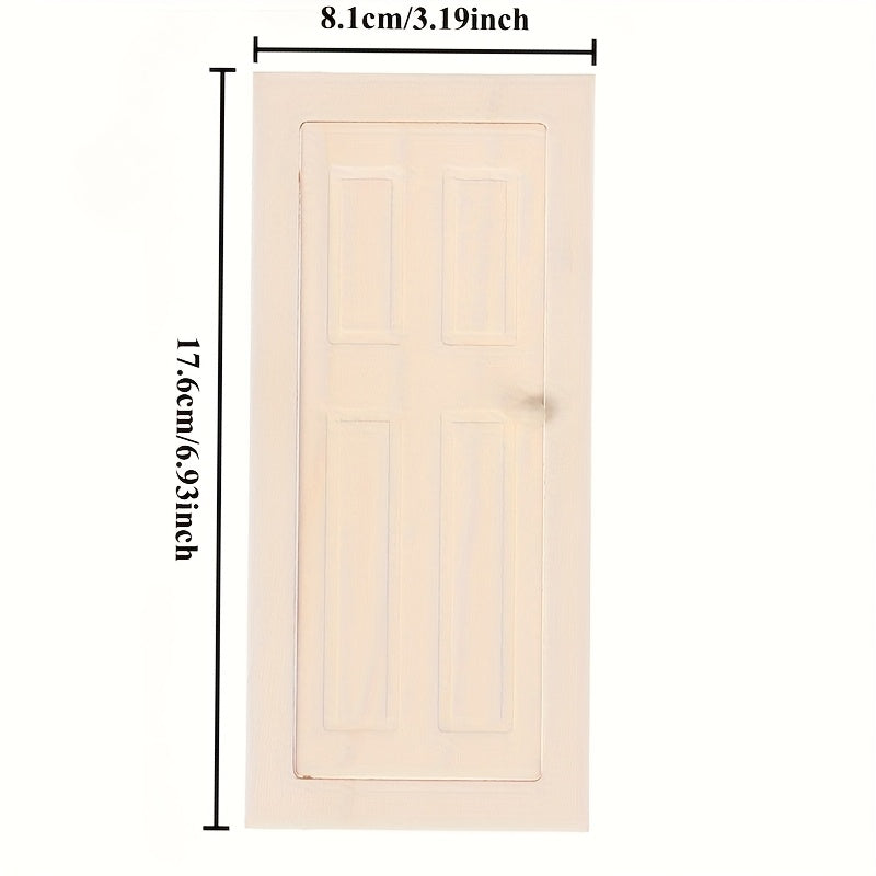 Realistic Beige Dollhouse Door with Mechanism for Scene Building
