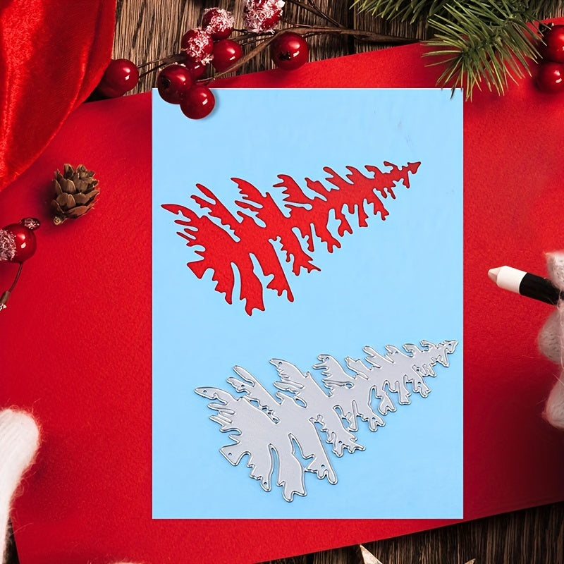 Christmas Tree Cutting Dies Set - Winter Leaf Die Cuts for Card Making