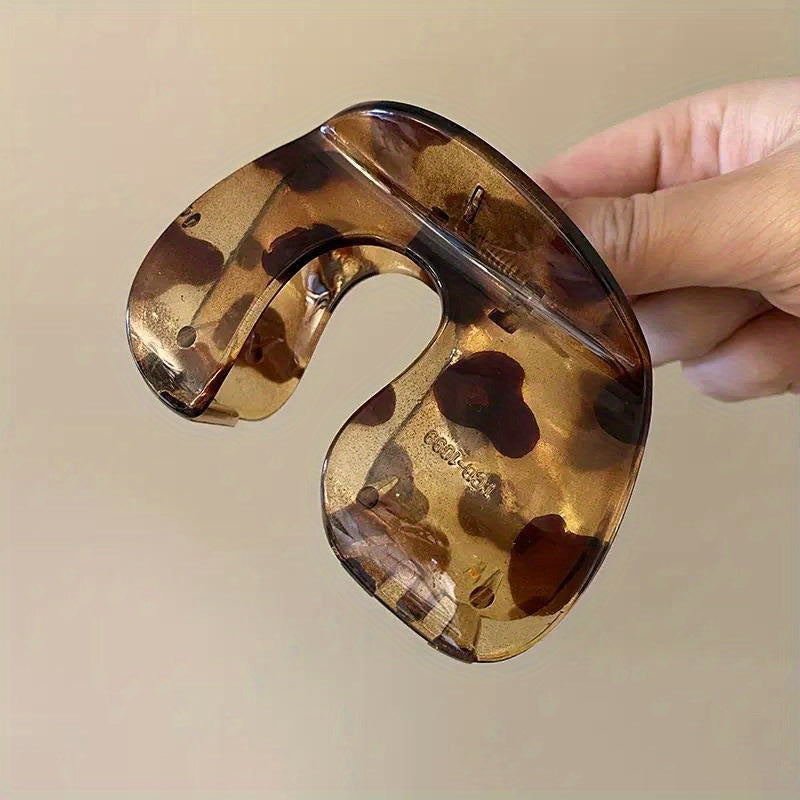 5pcs U-shaped Hair Claw Jelly Hair Claw Ponytail Holder Women Girls Accessories