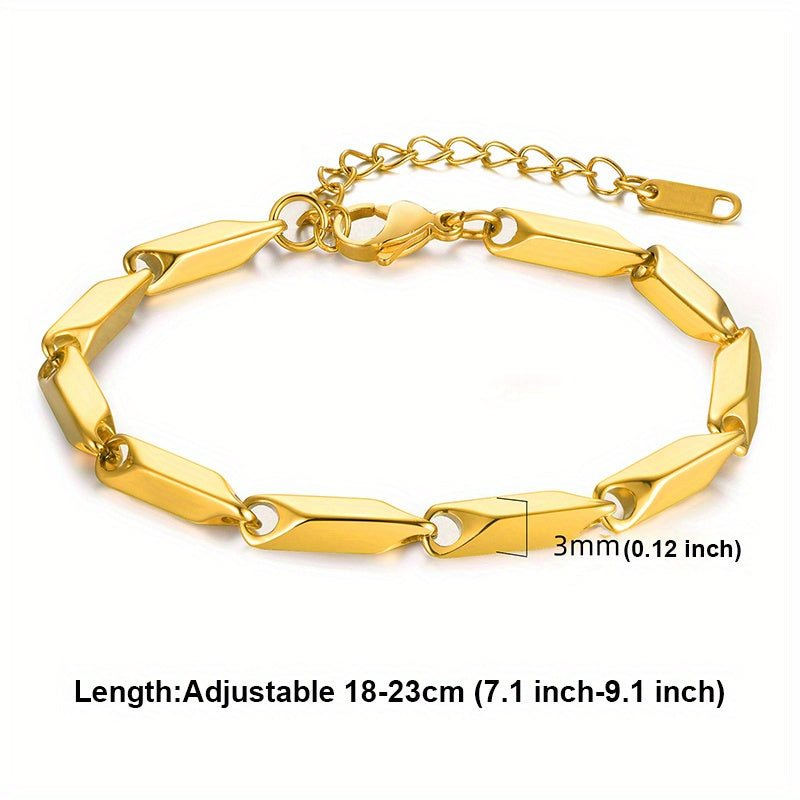 Men's Titanium Steel Bracelet Bamboo Leaf Chain Versatile Bracelet