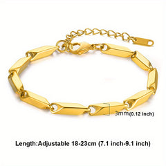 Men's Titanium Steel Bracelet Bamboo Leaf Chain Versatile Bracelet