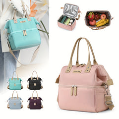 Large Capacity Portable Lunch Bag Insulated Shoulder Crossbody Picnic Camping Ba