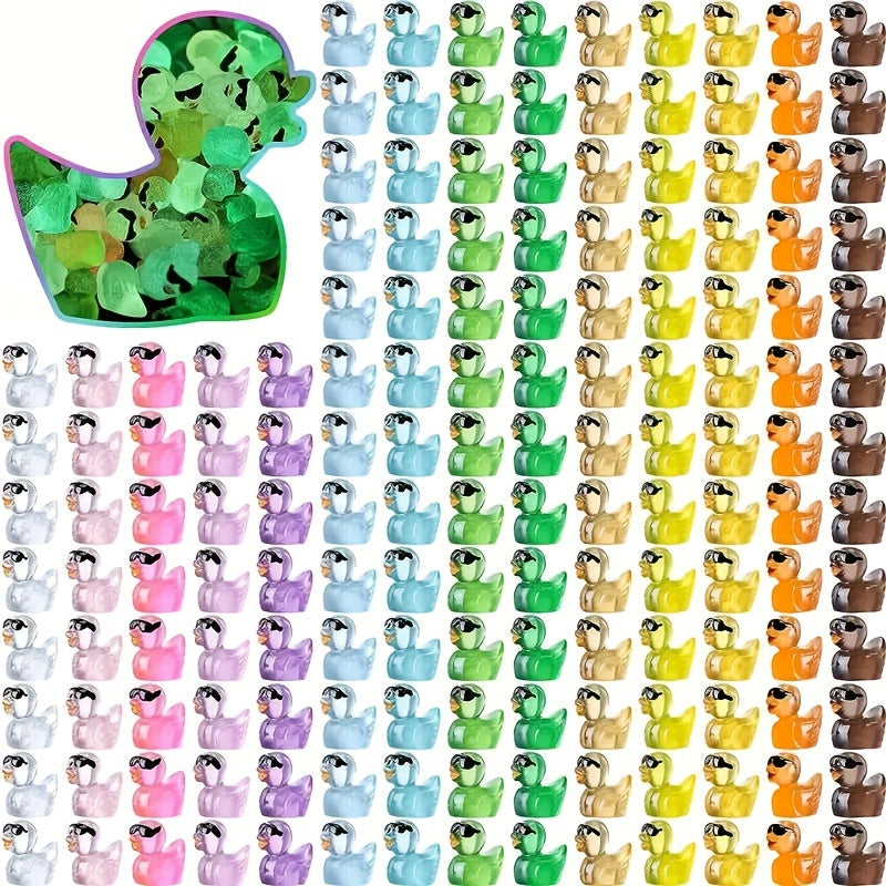 10pcs Mini Resin Sunglasses Duck Glow In The Dark - House Ornaments