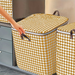 Houndstooth Quilt Clothes Organizer Lightweight Handheld Storage Bag