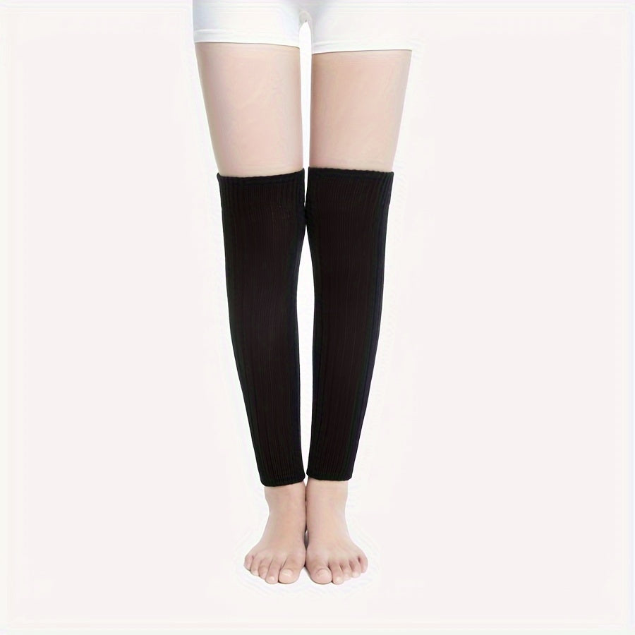Ribbed Leg Warmers Soft & Comfy All match Socks Women's Stockings