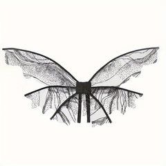 Sequined Butterfly Wings Headband Wand Costume for Halloween Masquerade Parties