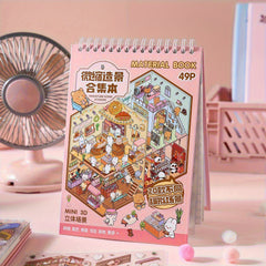 49 pcs Scrapbook Sticker Collection: PET Stickers & Background Cards Set