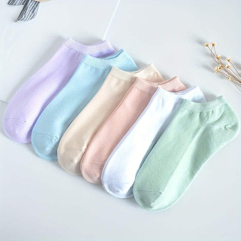 6 Pairs Classic Solid Low Cut Ankle Socks Women's Stockings