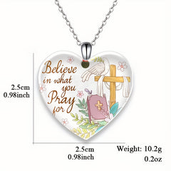 Crystal Heart Pendant Alphabet Necklace Holiday Gift