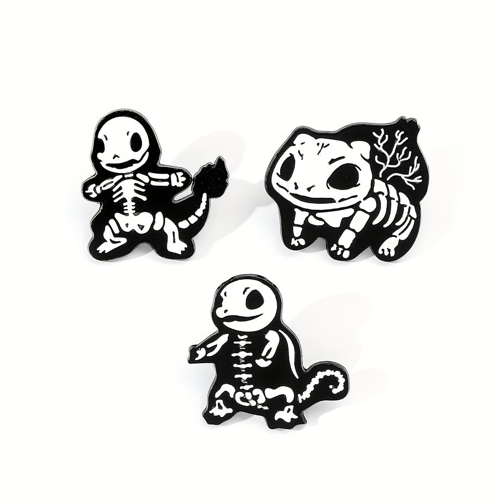 3pcs Skeleton Baby Iron On Patches Sew On Embroidered Applique Repair