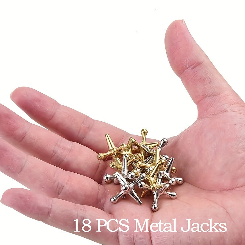 Metal Jack Game Set with 16 Jacks & 2 Balls