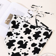 Cow Print Kerchief Dustproof Bandana Hair Accessories