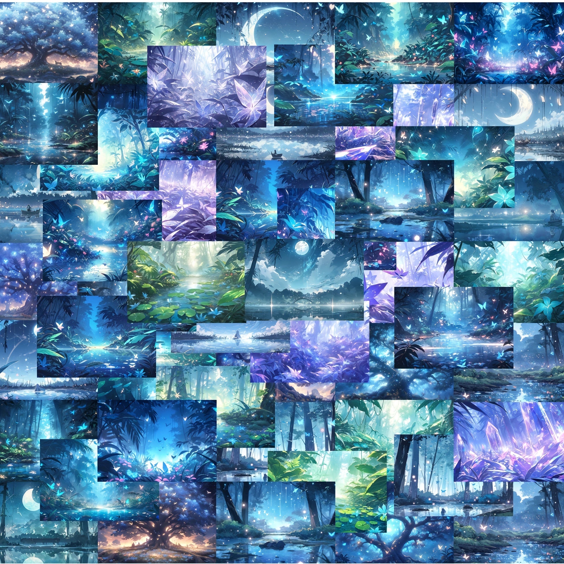 50pcs Fantasy Forest Cartoon Graffiti Stickers Waterproof PVC Game Stickers