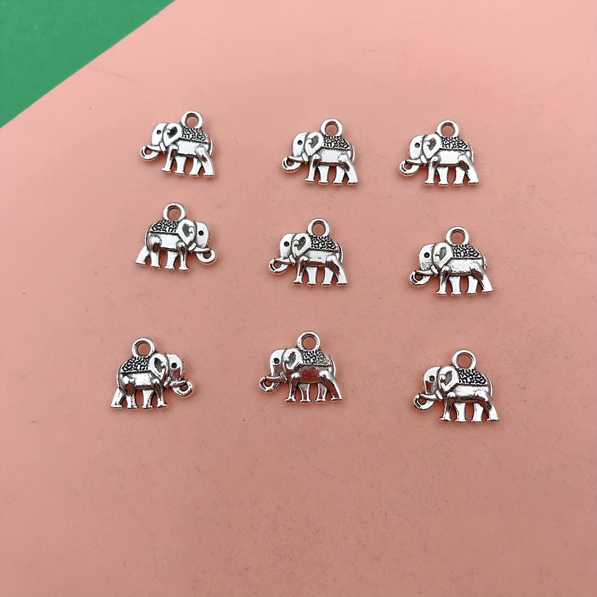 15pcs Elephant Pendant Charm for DIY Bracelets Necklaces Earrings