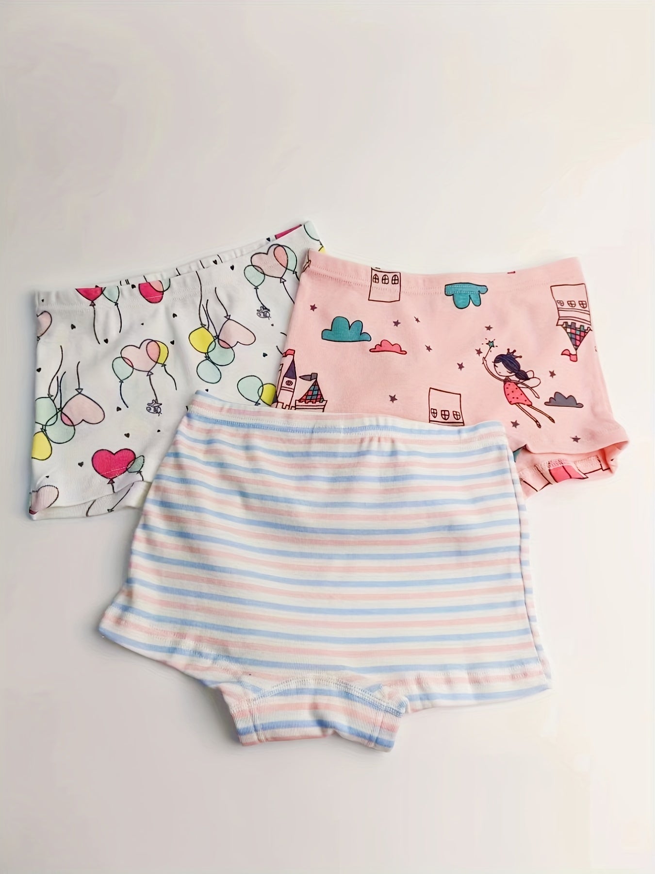 3pcs Cartoon Pattern Panties Comfy Kid's Underwear