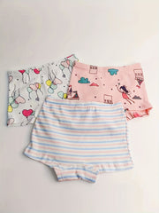 3pcs Cartoon Pattern Panties Comfy Kid's Underwear