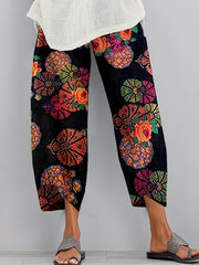 Women's Plus Floral Print Elastic Waist Pants