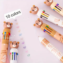 Bear 10 Ballpoint Pen Cartoon Press Type Student Writing Hand Account