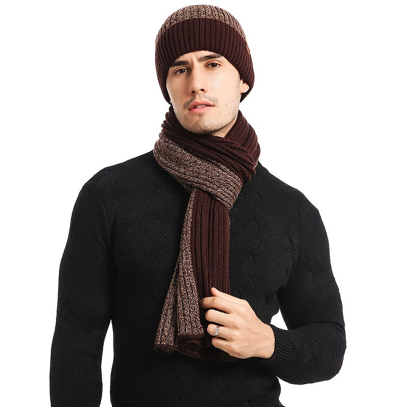 Men's Winter Hat Scarf & Touch Gloves Set