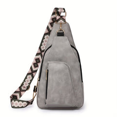 Men's Soft Leather Chest Bag Large Capacity Satchel Diagonal Shoulder Bag