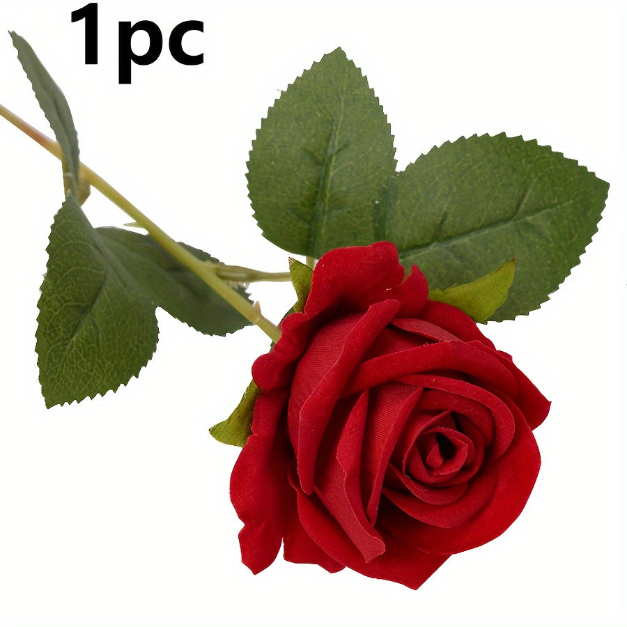Simulated Velvet Artificial Rose Flower For Wedding Decoration
