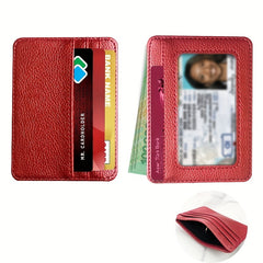2pcs Slim PU Leather Card Holder Credit Card Holder