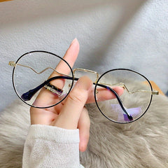 Men's Large Round Frame Aluminum Alloy Anti Light Glasses