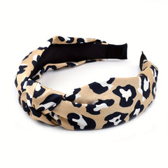 Leopard Pattern Dyeing Fabric Headband Bohemian Style Hair Accessory