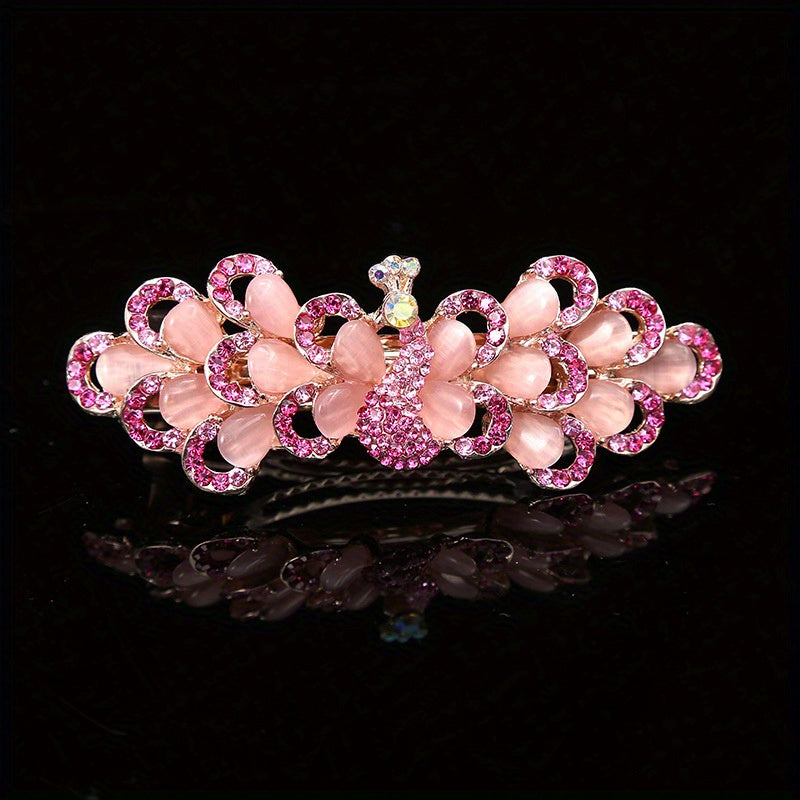 Opal Peacock Shaped Hair Clip for Women