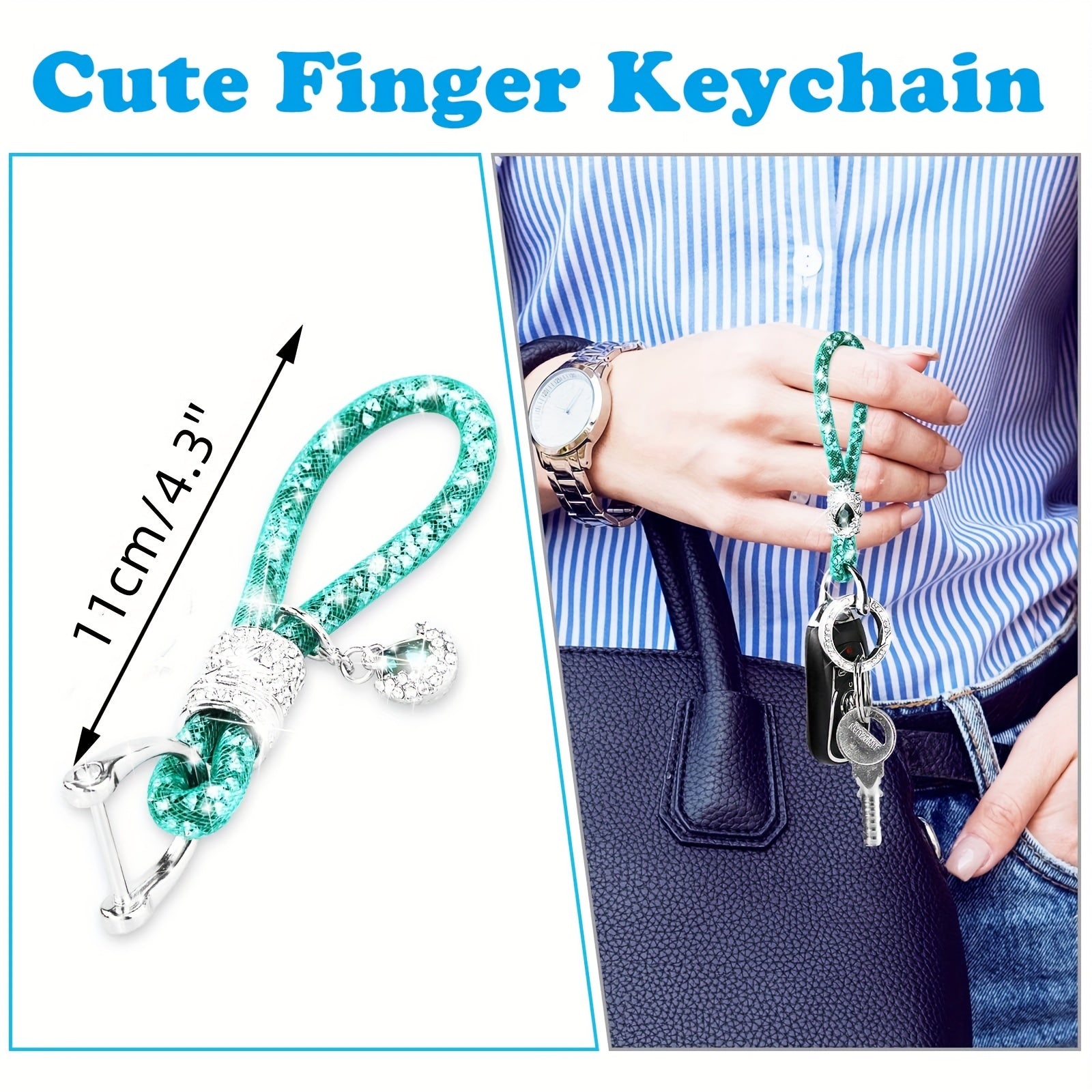 Crystal Bling Car Keychain For Women Rhinestone Keychain Ring