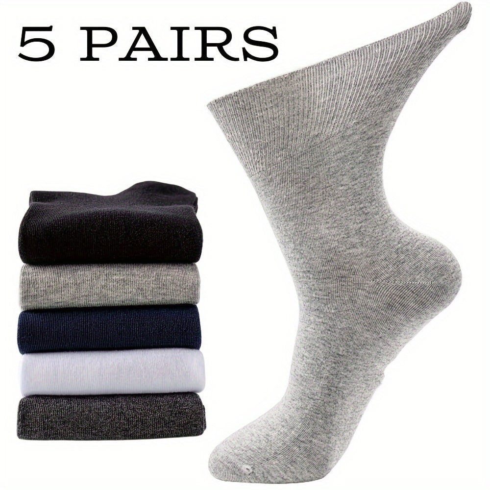 5 Pairs Unisex Diabetic Socks Breathable Polyester Blend Ideal Gift