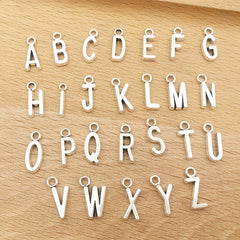 26pcs Antique Silver English Alphabet A Charms Pendant DIY Jewelry Making