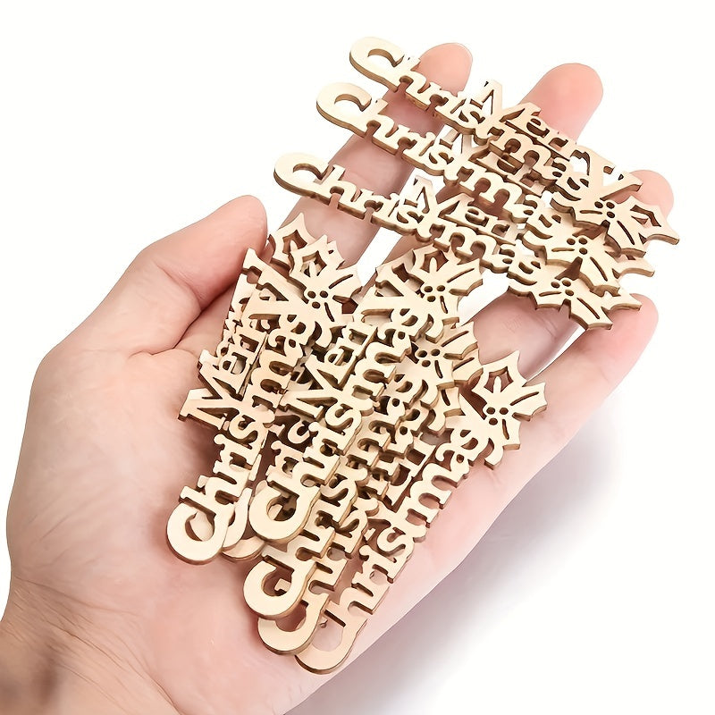 10pcs Merry Christmas Hanging Ornaments Wooden Letter Xmas Decoration