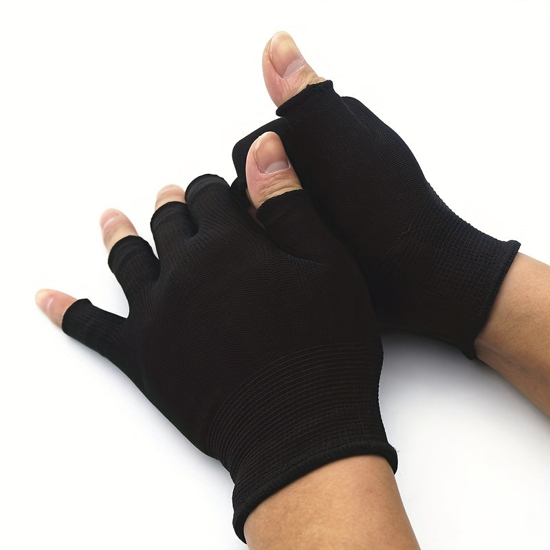 Fingerless Fishing Gloves for Sun Protection, Women Men, Durable, Cut-Resistant