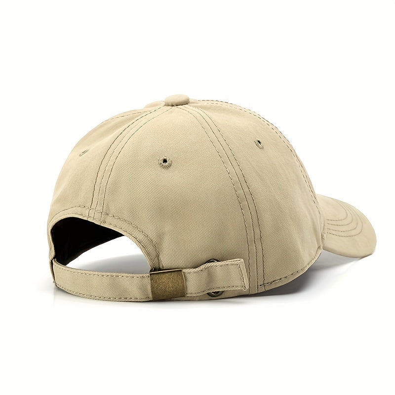 Three Stripe Embroidery Baseball Cap Solid Cotton Sun Hat Casual Dad Hats