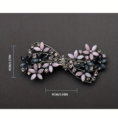 Retro Floral Hair Clip Rhinestone Daisies Barrette