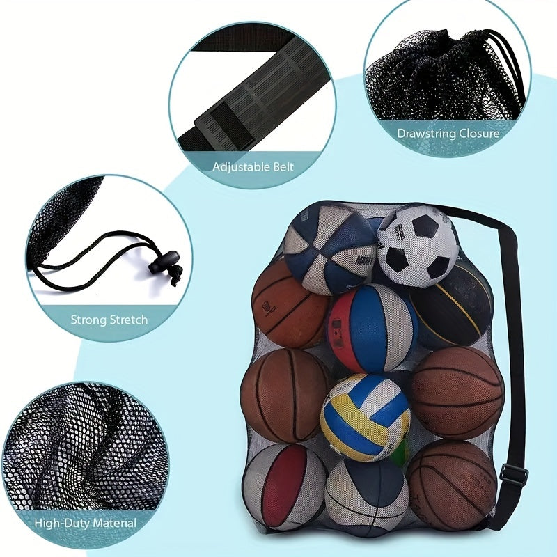 Mesh Balls Storage Bag For Sports Equipment with Shoulder Straps