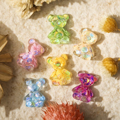 10pcs Aurora Bear Charms for Crafts DIY Resin Charms Accessories