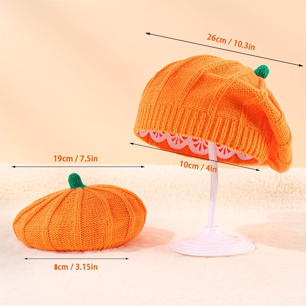 Halloween Pumpkin Beret Knitted Hat Warm Autumn Winter Parent-child Knitted Hat